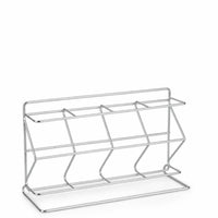 Chrome-Plated Coffee Capsule Rack Rectangular Base Coffee Capsule Stand Silver Tone Kitchen Storage Compact Size