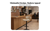 Modern Design Adjustable Swivel Stool with Backrest Ergonomic Back Support Adjustable Pedestal Pubtool Built-in Footrest Bar Furniture Upholstered Seat for Homeowners, Business Owners, Adults, Kitchen Island, Reception Desk, Restaurant, Dining Room