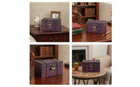 Wooden Storage Box with Hinged Lid Vintage Wooden Jewelry Box Retro Container for Collectors, Vanity