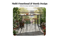 Waterproof Narrow High-Top Table Sun-Proof Outdoor Furniture Weather-Resistant for Apartment Dwellers, Entertainers, Balcony, By the Window, Hotel, Outdoors