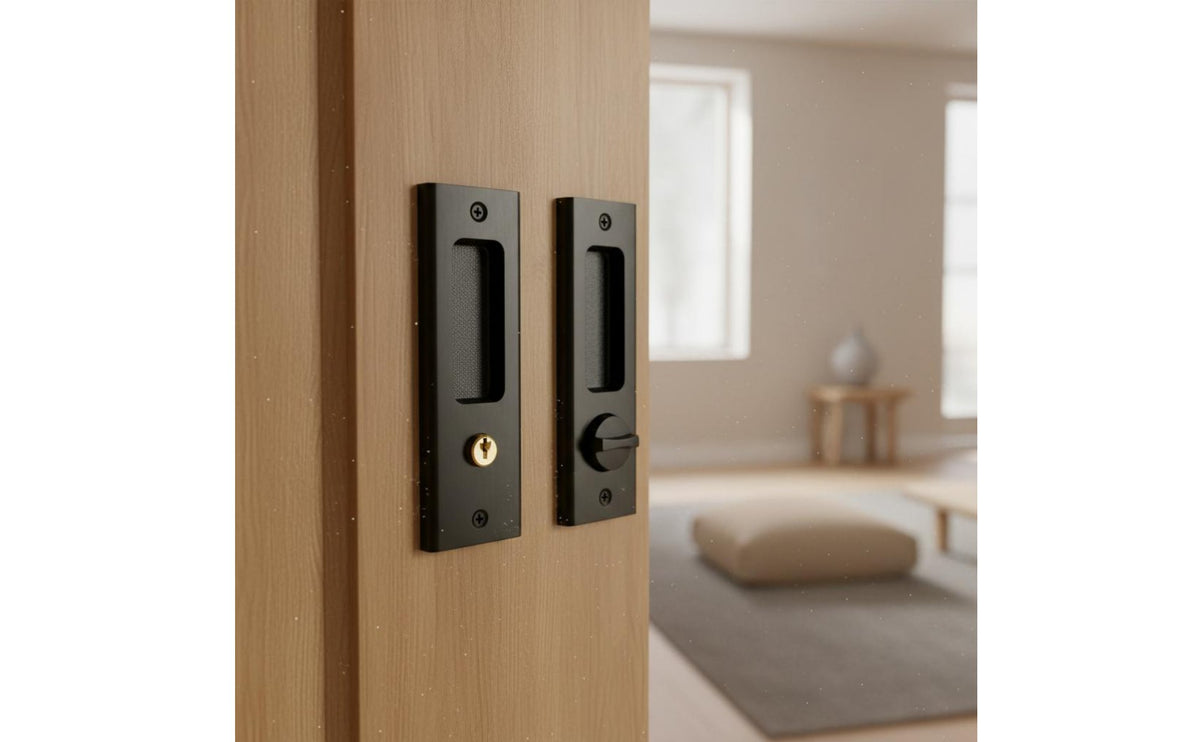 Sliding Door Lock Space-Saving Design Recessed Hook Lock Easy Installation Locking Sliding Door Handle for Office