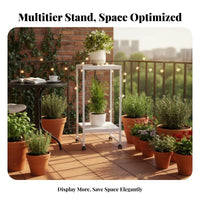 Multitiered Rolling Plant stand with casters Multitiered Planter stand for Indoor