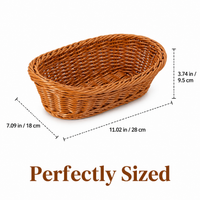 Woven Storage Basket, Ingot Shaped Pantry Storage Containers, Vintage Brown Synthetic Material Basket for Snacks, Sundries