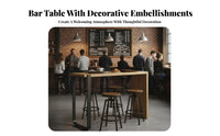 3 Pieces urban Bar Table with 2 Stools Vintage Design for Balcony, two people