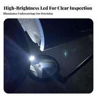 Undercarriage Inspection Mirror Sturdy Construction Under Vehicle Inspection Mirror 2x Magnification Includes Carry Bag