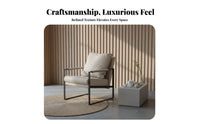 Modern Minimalist Design Cushioned Loveseat and Chair Group Thick Cushions Metal Frame Loveseat and Table Set High-Rebound Cushion Commercial Furniture Ergonomic Design for Interior Designers, Homeowners, Families, Coffee Shop, Bar, Hotel, Lounge Area
