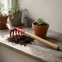 Gardening Hand Tools Set for Planting, Weeding, Soil Loosening, and Digging - Thickened Small Hoe, Rake, and Shovel for Succulents and Flowers