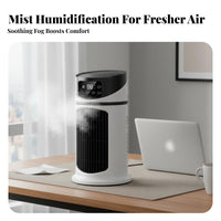 Cools & Humidifies Desktop Misting Fan Low Noise Operation Desktop Air Cooler 8-Hour Timer for Office Workers, Students, Bedroom, Dorm Room