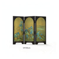 Tabletop Folding Screen Oriental Tabletop Divider Elegant Decorative Ornament for Study, Office, Bookshelf