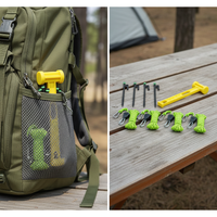 Tent Guy Line Adjuster with Self-Locking Pulley and Reflective Rope for Outdoor Camping