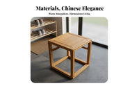 Rectangular Frame Stool Traditional Chinese and Design Low Bench Full Wood Construction Household Furniture for Homeowners, Families, Hallway, Balcony