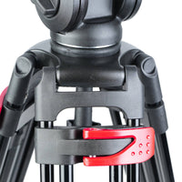 Portable Camera Tripod with Fluid Head Stable Support Fluid Head Tripod Fluid Motion Quick Release for Professionals, Live Broadcasting, Filming, Photography
