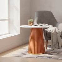 Side Table with Pedestal Modern Tea Table Contemporary Furniture for Living Room, Reading Corner