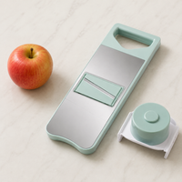 Mandoline Vegetable Slicer, Robust Vegetable Cutter with Hand Guard, 29.5x20x9cm Kitchen Grater for Precise Slices, Seafoam