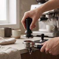 Consistent Pressure Tamper with Adjustable Scale Stainless Steel Spring-Loaded Tamper Ergonomic Kitchen Tool Even for Baristas, Coffee Lovers