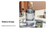 5 Pieces Light Luxury Design Glass Water Pitcher Set High-Temperature Resistant Glass Pitcher Set Elegant Aesthetic for Party Hosts, Kitchen
