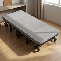 Foldable Rest Bed Upholstered Adjustable Head Cot Tubulars  Frame Rest Furniture for Office
