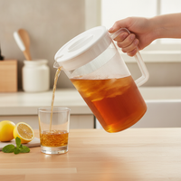 Cold Water Pitcher with Lid for Refrigerator, High Temperature Resistant Juice Beverage Dispenser