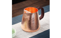 Large Capacity Copper Tea Pitcher Thickened Tea Fairness Cup Handmade Hammered Copper Pitcher Retro Design