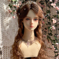 COS Wig Head Model, Double Shoulder Half-Body Realistic Mannequin Head for Hair Styling, Jewelry and Necklace Stand, Braiding Practice