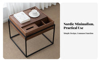 Nordic aesthetic Bedside Storage Cabinet Minimalist Design Single-Drawer End Table Modern visual attraction Nightstand Sturdy Construction for property owners, Apartment Dwellers, Students, Guest Room, Hotel, Entryway, Office