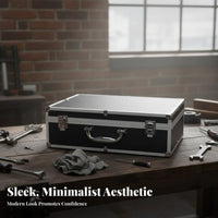 Handheld Audio Device Hard Case Aluminum Audio Device Carrying Case Portable Aluminum Equipment Box for Artists, DJs, Travel, Mobile Use, Storage