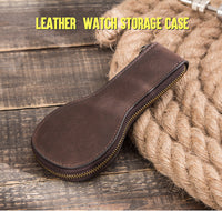 Contacts Family Vintage Leather Watch Storage Box with Zipper