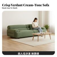 olive 3-Seater Boucle Sofa French Vintage design Boucle Fabric Sofa snug Texture Living Room Furniture for Young Adults, Families, Lounge Area, Studio
