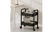 Multi-Tier Rolling Storage Cart Compact Metal Utility Cart with Wheels Freestanding Rolling Storage Rack Sturdy for Kitchen, Small Areas, Living Room