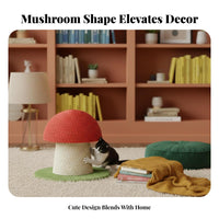 Red Fungi Feline Tree Scratch-Resistant Fungi Feline Scratching Pad Sturdy and Stable Pet Furniture for Kittens, Small Cats, Living Room, Bedroom