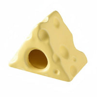 Cheese Shaped Hamster House Smooth Glazed Surface Triangle Hamster Cave Rounded Edges Small Animal Cave for Hamsters, Summer, Warm Room