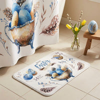 4Pcs Easter Washroom Decor Set Crisp Digital Printing Easter Shower Curtain Rug Set Waterproof for Families, Homeowners, Home Decoration