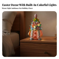 Ideal Gift Faceless Doll Lamp Whimsical Decor Easter Gnome Figurine Tabletop Centerpiece Easter Gnome Table Lamp Festive Atmosphere for Children, Bedroom