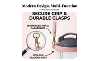 Chic Portable Cup Carrier for Nutribullet 900W & 600W - Silicone Tumbler Holder with Stylish Textured Wrist Strap & Gold Metal Clasps - Hands-Free Travel Lanyard for Yoga, Gym & Office