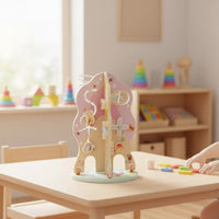 Educational Color Sorting Toy Multifunction Wooden Montessori Bead Board Screen-Non-Digital for Toddlers, Preschoolers, Kindergarten