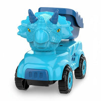 4 Pieces No Batteries Required Dinosaur Engineering Vehicle Toys Movable Parts Dinosaur Construction Vehicle Rounded Rounded Edges Friction Powered Construction Cars Sturdy for Children, Preschoolers, Toddlers, Outdoor Play, Sandbox