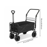 Large Capacity Foldable Camping Wagon 360° Rotating Wheels Collapsible Utility Wagon Waterproof Material Heavy Duty Garden Wagon for Gardeners, Shopping