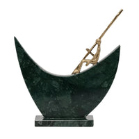 Abstract Sculpture with Marble Base Modern Abstract Sculpture Artistic Tabletop Decor for Office, Entryway