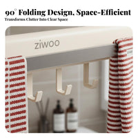 Drilldamage-without Cost Installation Wall-Mounted Towel Rack with Shelf Easy to Install Towel Bar with Hooks High Load-Bearing Bathroom Organizer Heavy-Duty for Renters, Homeowners, Families, Washroom, Lavatory, Small Areas, Laundry Room
