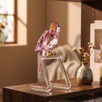 Bird Ornament Faceted Bird Figurine Tabletop Decor for Shelf