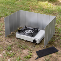 Outdoor Burner Wind Screen, Mountaineering Stove Wind Screen, Solo Camping Wind Screen with Storage Bag, 24cm×8cm Panel