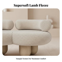 Upholstered Teddy Armchair Nordic aesthetic Boucle Fabric Armchair century-inspiredcentury-inspired-period Inspired Design Accent Chair for Children, Showroom, study corner, Boutique