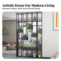 Industrial Design Freestanding Geometric Divider Multi-Functional Slatted Partition with Shelves Modern Design Household Furniture Does Not Block Light for Apartment Dwellers, Interior Designers, Closed off Ice Managers, Living Room, Entrance, Bar