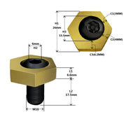 Adjustable Eccentric Nut with Cam Screw Titanium-Treated Eccentric Clamp Nut Hexagonal Cam-Style Lock Nuts Corrosion-Resistant for CNC Operators, Machinists, Fixture Setups