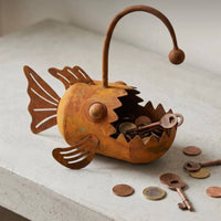 Metal Fishes Planter Novelty Fishes Planter Whimsical Plant Holder for Gardeners, Patio