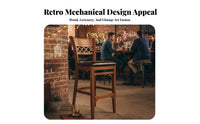 Factory-inspired design Adjustable rotating Bar Stool Retro Design Counter Chair Built-in Footrest Seating Furniture With Backrest for Adults, Business Owners, Homeowners, Cafe, Restaurant, Kitchen, Dining Room