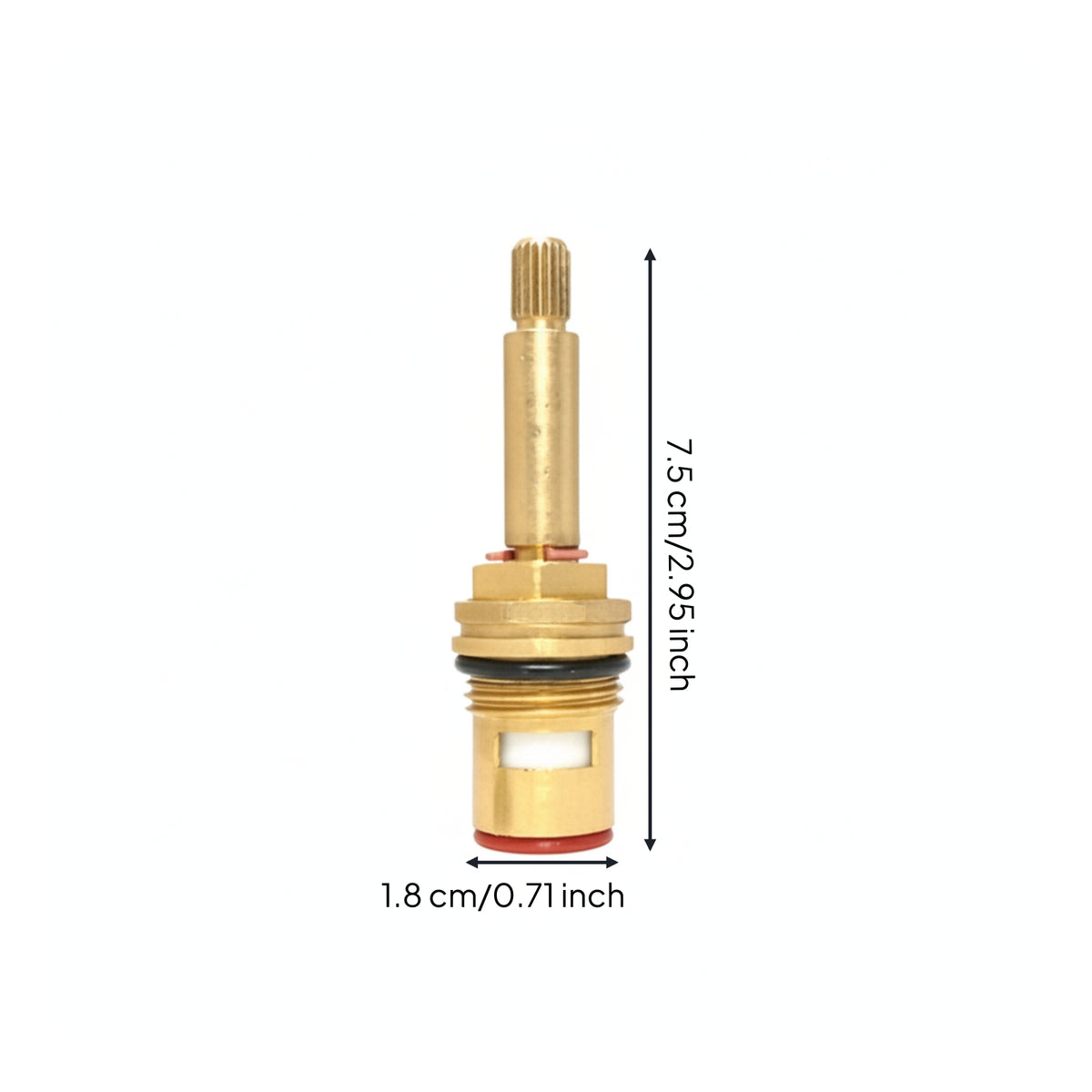 Brass Faucet Cartridge Threaded Faucet Valve Cartridge with Sealing Seal Tap Gland Splined Hardware Hot and Cold Water