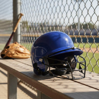 Baseball Helmet with Face Guard Glossy Batting Helmet with Facial Guard Rapid Delivery