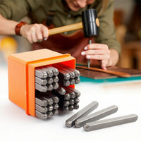 37 Pieces Metal Stamp Punch Set 3mm Steel Punch Set with Holder Sturdy Tool for Crafters, Leatherworkers, Diy Crafts