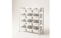 Toy Storage Organizer with Bins Toy Storage Organizer with Wheels Multi-Tier Furniture for Young Children, Parents, Playroom, Nursery